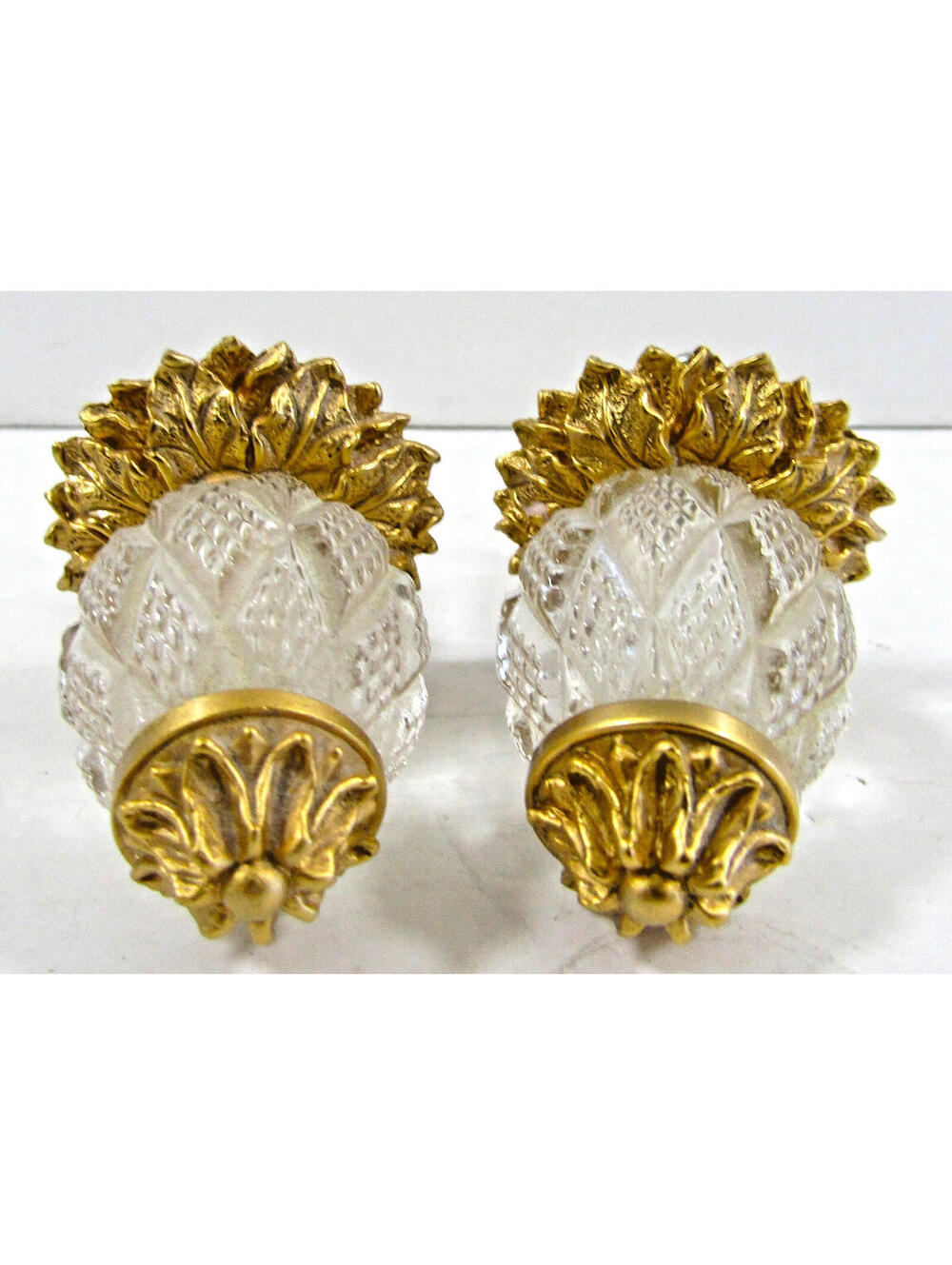 Sherle Wagner Pair of Pineapple with Cut Crystal Cabinet & Drawer Knobs